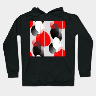 Modern Anxiety Abstract - Red, Black, Gray Hoodie